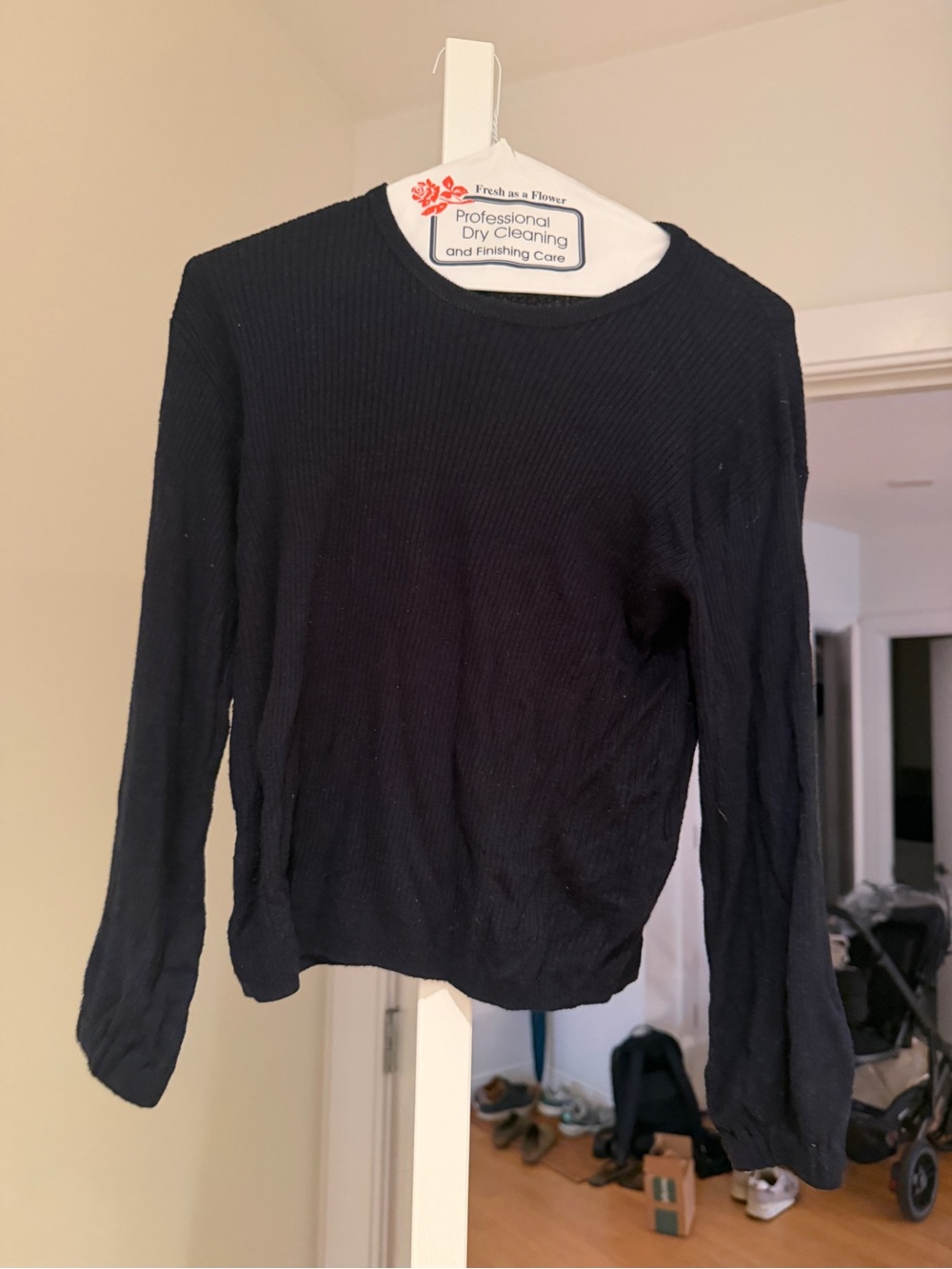 Splendid Navy Ribbed Crewneck